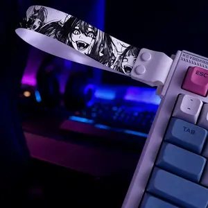 Anime Keyboard Lanyard, Detachable Cartoon Ribbon, Universal DIY Decorative Strap, Trendy Anime Character Print, Versatile Keyboard Accessory