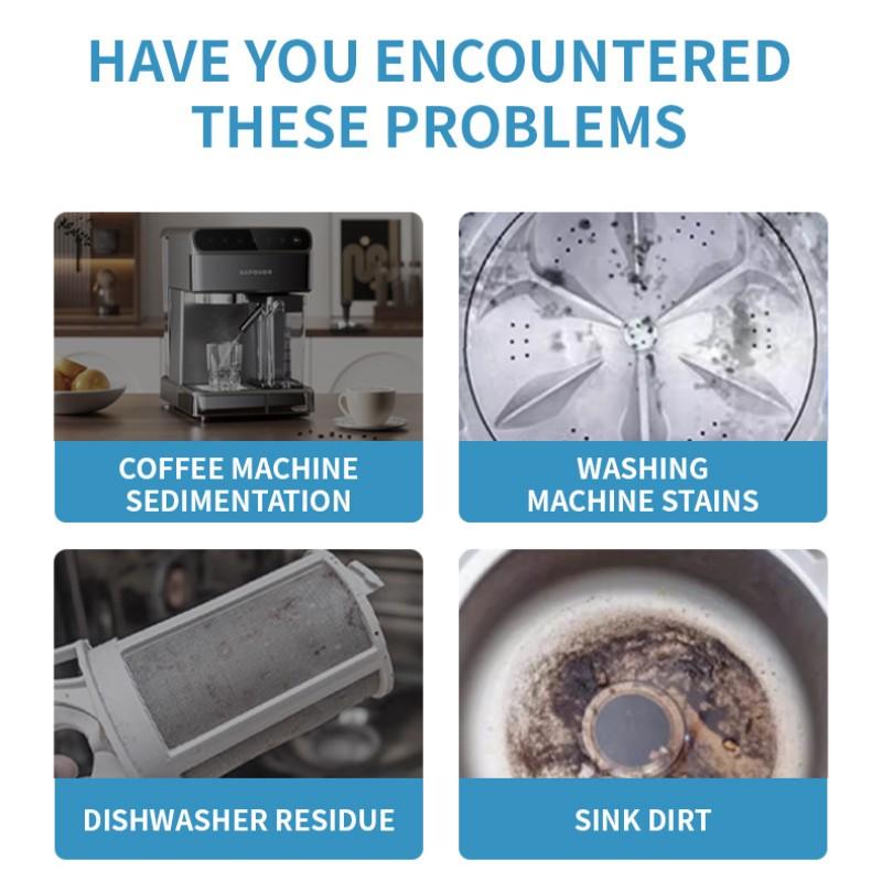 Washing Machine Cleaning Tablets, Home Roller Drum Cleaner, Removes Stains and Limescale, Coffee Maker Cleaner, Disposal Cleaner - Deep Cleaning Tablets For HE Front Loader & Top Load Washer