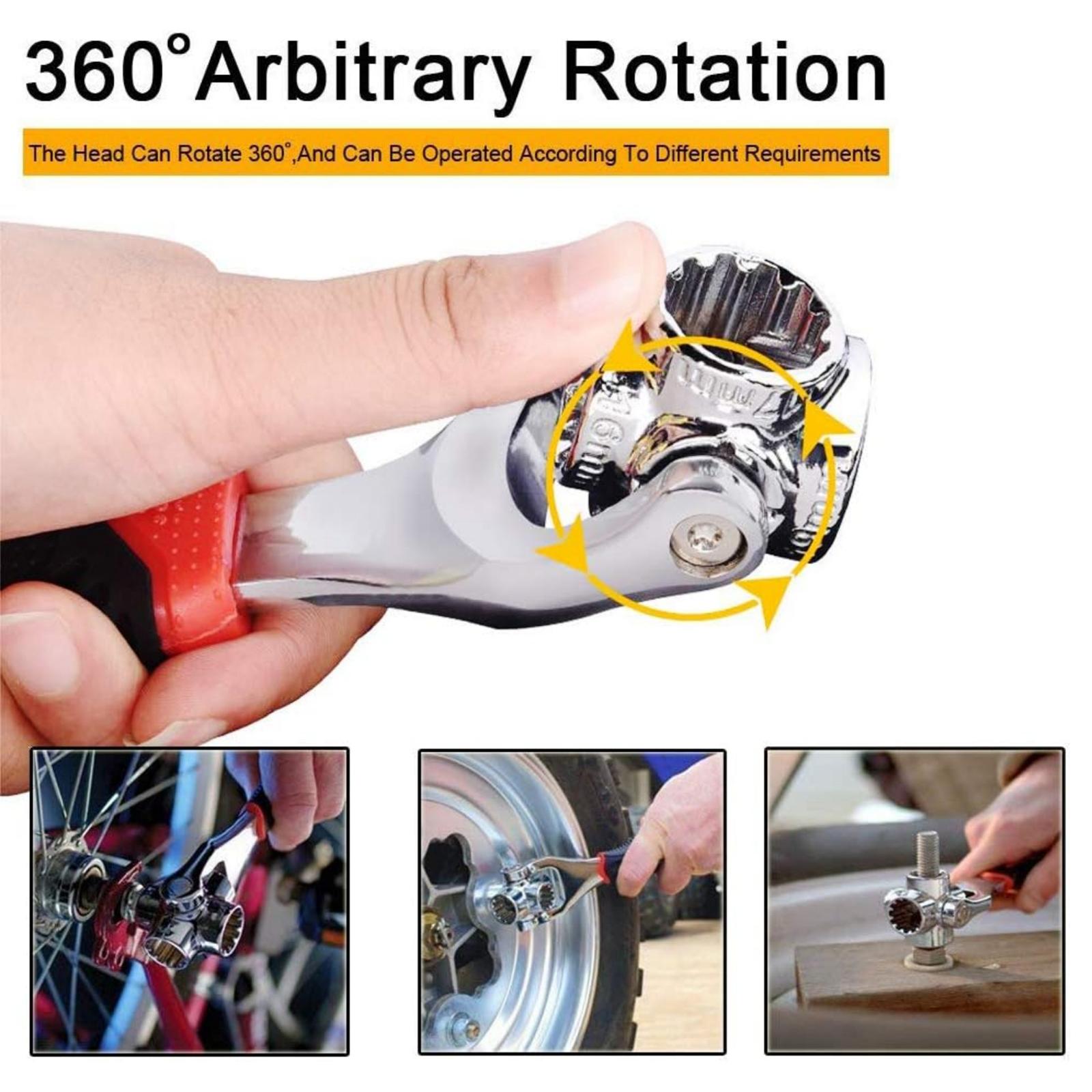 52-in-1 Multifunctional Socket Wrench,Combination Wrench Set with Multifunction 360 Degree Rotating Head,Universal Double-ended Wrench Tool for Home & Car Repair,