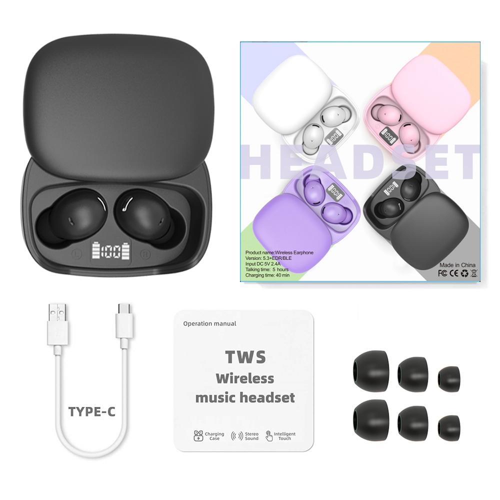 Wireless Earphone, In-ear Design Earphone with Charging Case, Noise Cancelling Headphone for Gaming, Sports, Office, Home, Audio, Earbuds Wireless, TWS Earbuds, Sliding cover charging case with LED battery level indication Headset