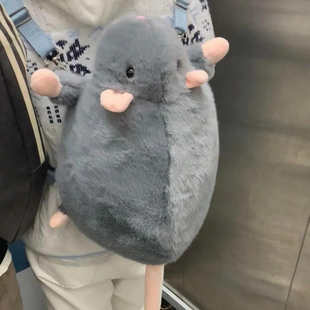 New Cartoon Flower Branch Rat Backpack Flower Branch Rat Doll Soft Mouse Doll Cute Realistic Mouse Backpack