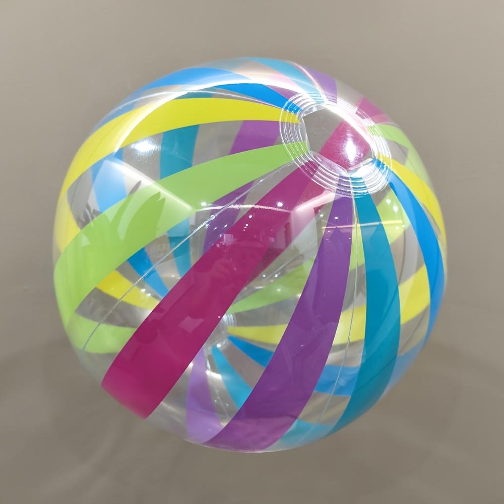 2 packs of colorful striped beach balls, inflatable PVC balls for pool parties and gatherings.