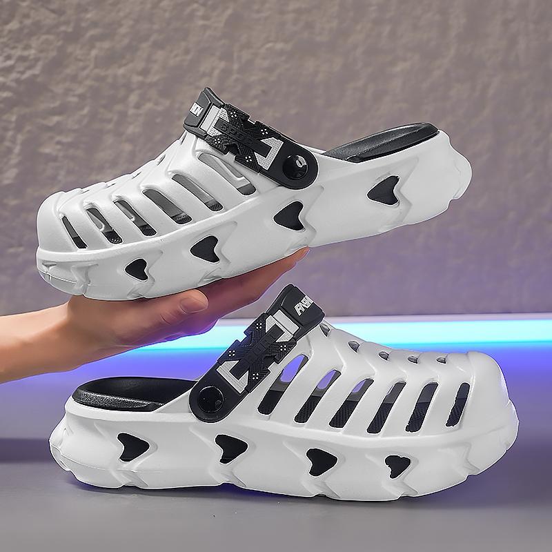 Summer Beach Holey Shoes, Casual Eva Material, Solid Pattern, Less Than Ankle Height, All Seasons, Comfortable and Stylish Footwear