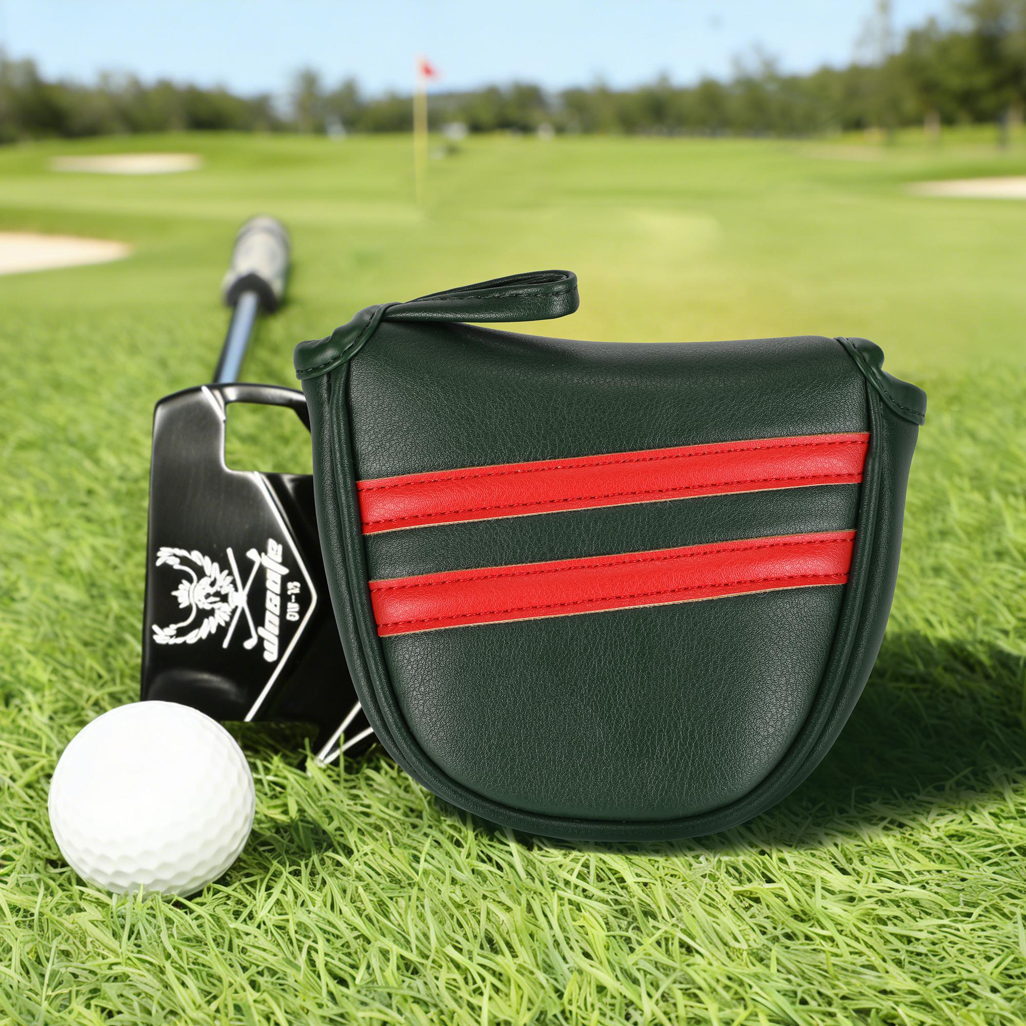 Golf Putter Cover,Magnetic Closure Design,Suitable for various mallet-style putters,Available in 5 colors,Durable golf club accessory.