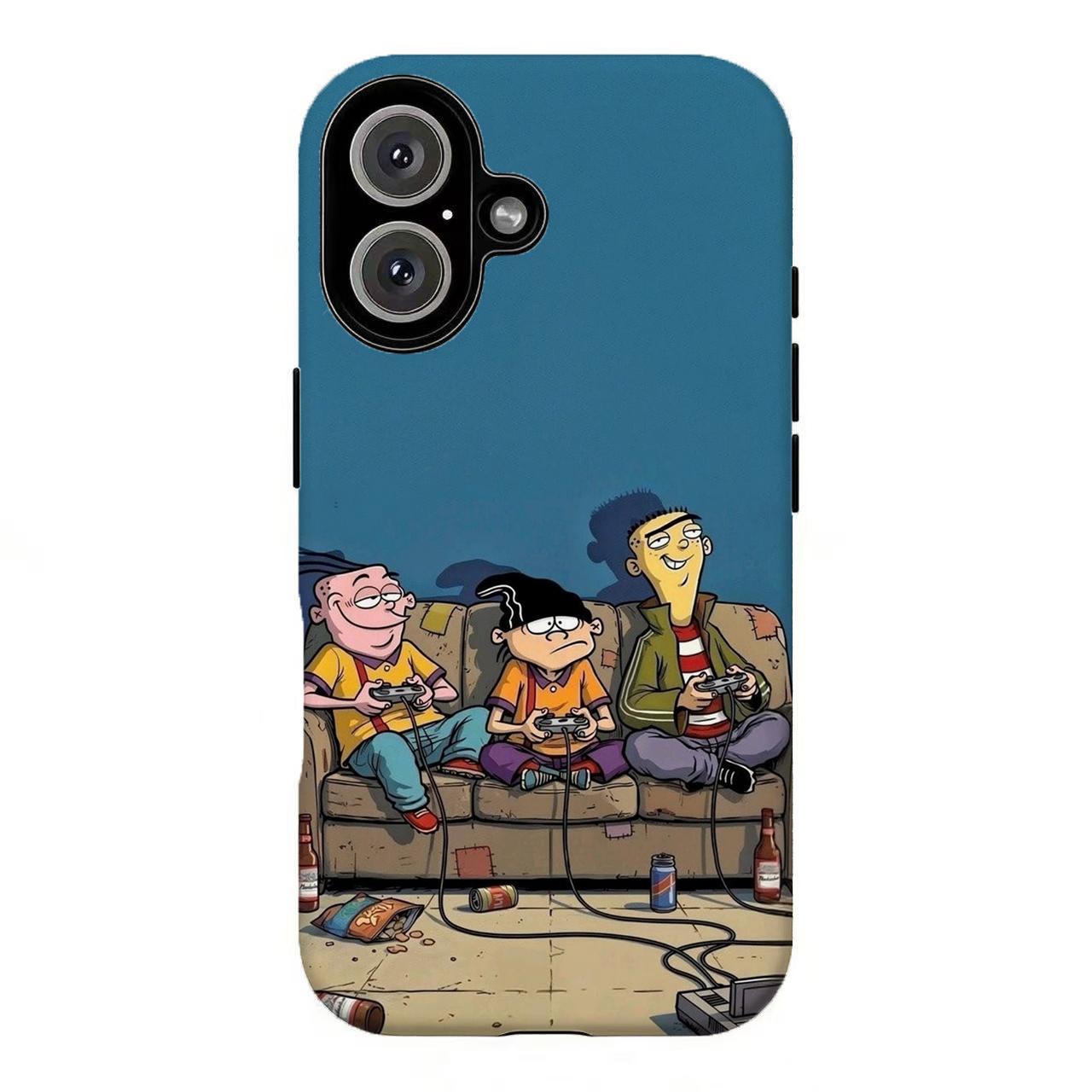 FL-Ed Edd n 3ddy 90s Cartoon Phone Case,Retro Nostalgic Aesthetic Cover For iPhone 11 12 13 14 15 16 17 Air Pro Max for Samsung S26 S25 S24 S23 S22 S21 Case,Gift for her/him/fans