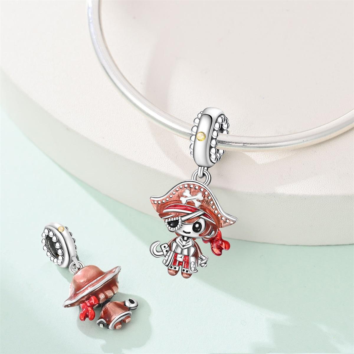 Pirate & Treasure Chest Charm, Single Piece Skull & Crossbone Design, Adventure Jewelry for Pandora Bracelet, Unique Accessory Gift Idea