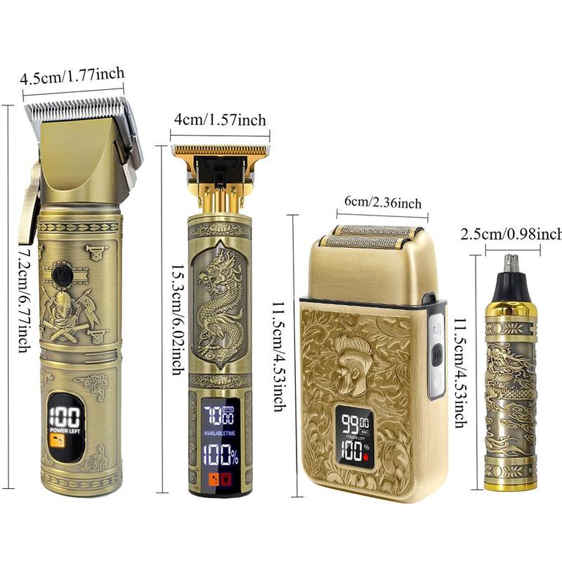 Professional Hair Clipper Kit, 1 Set Electric Hair Trimmer with Limited Comb & Storage Bag & Cleaning Brush, Great for Men Stylists Barber Barbershop, Cordless Hair Clipper