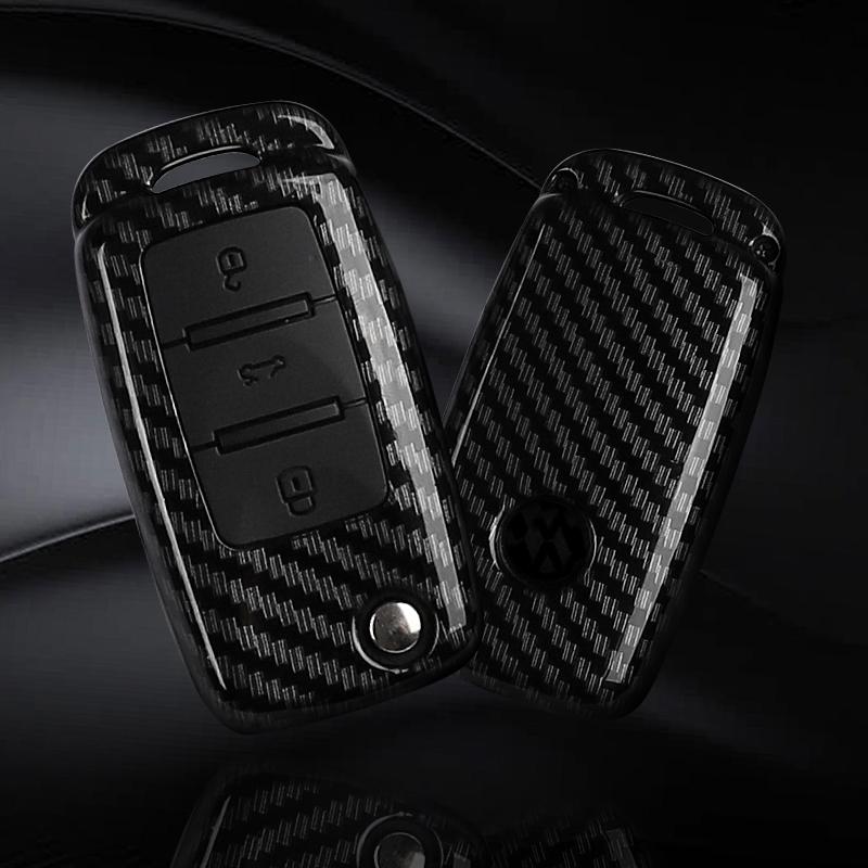 Abs Carbon Fiber Car Key Case for Volkswagen Polo Tiguan Passat B5 B6 B7 Golf 4 5 6 Mk6 Jetta Lavida Skoda Rapid Car Key Protector