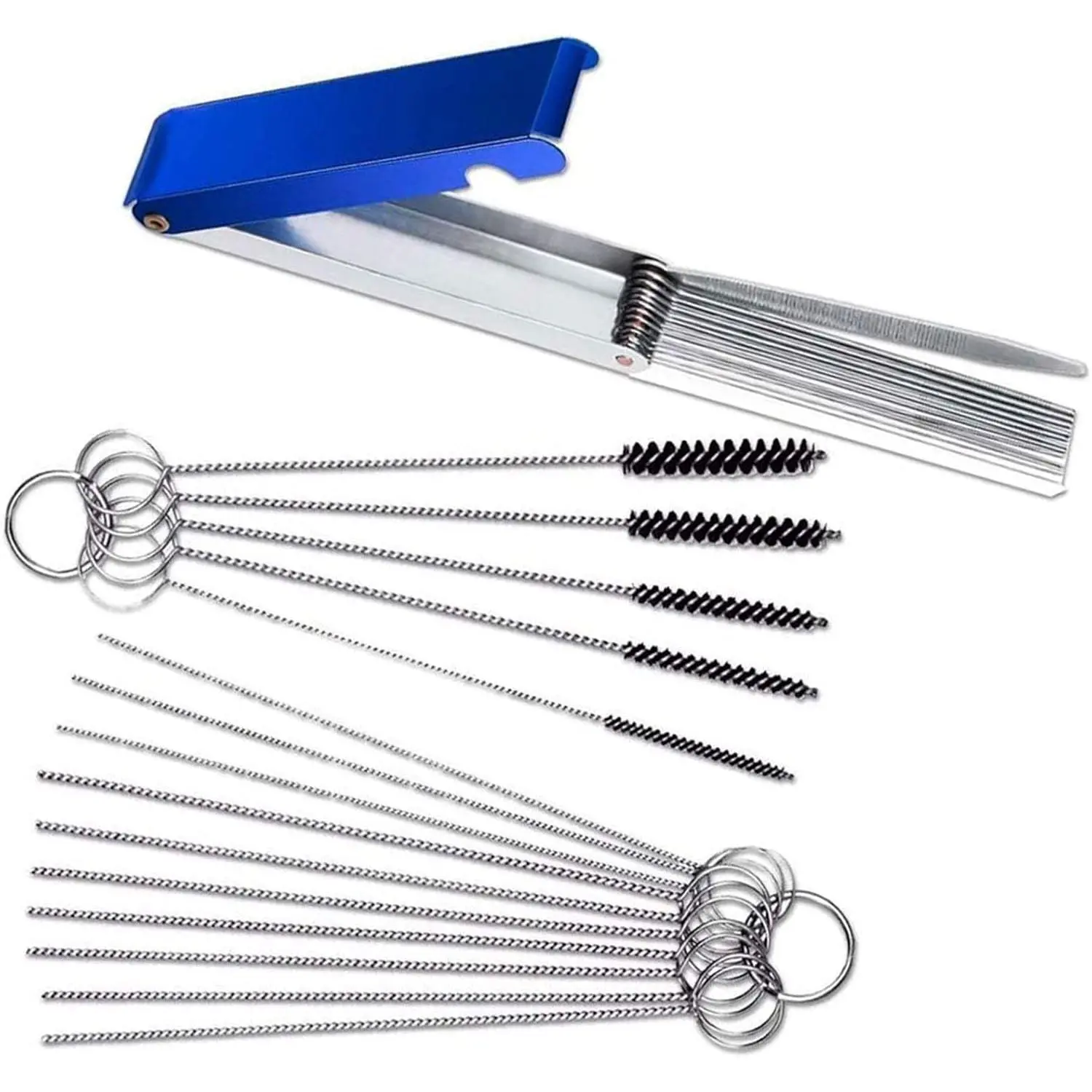Carburetor Cleaning Kit-13 Cleaning Wires,10 ,5 Nylon Brushes for  Tip,Carb,,Welder, ,Jet Nozzles,Air Tools,ATV,Lawn Mower-with  Case, Stove Burner –  Case