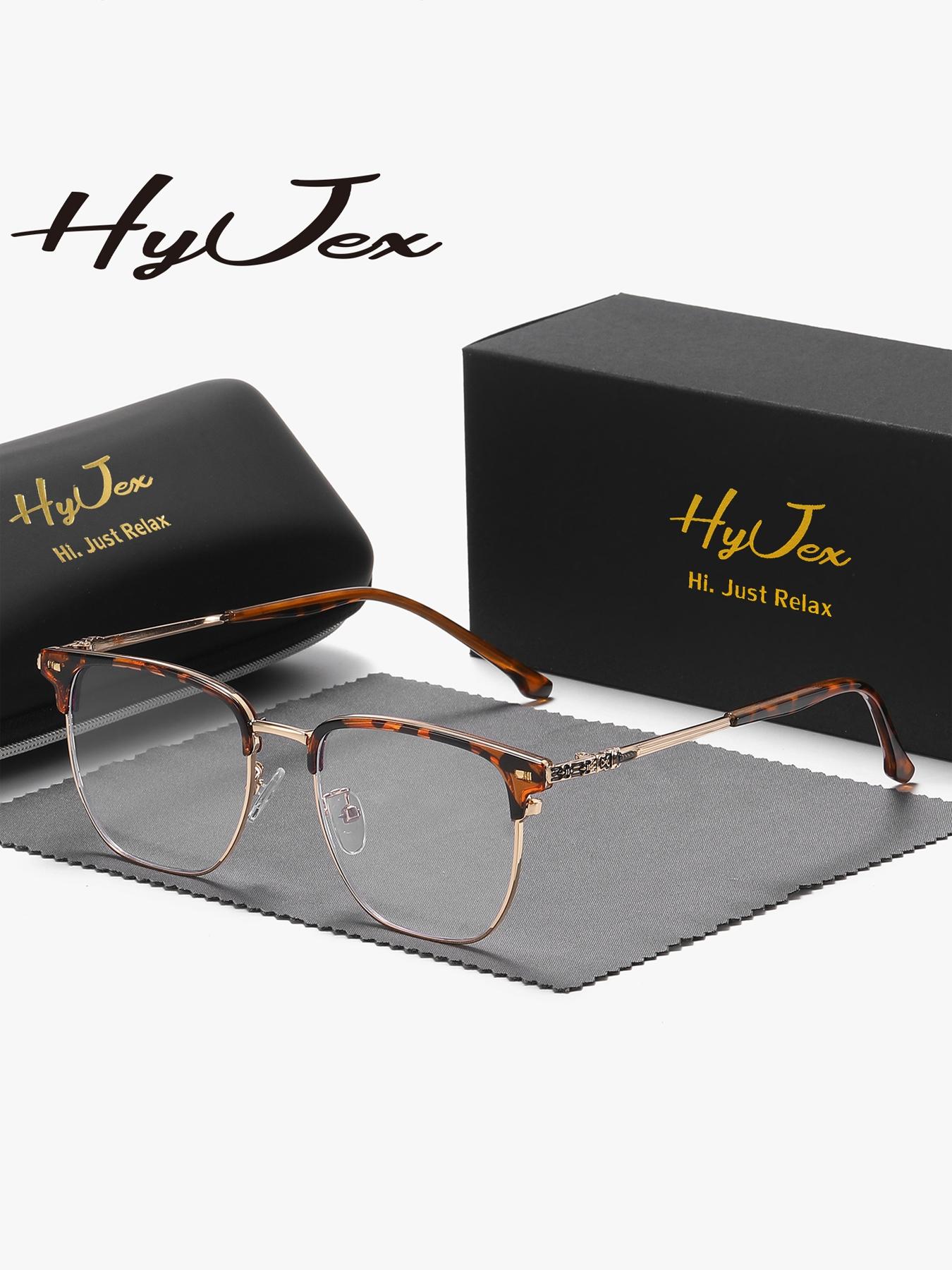 HyJex 1 Piece Unisex Full Frame With Wharp Lines Plaon Glasses Show Intellect Square Frame Plaon Glasses