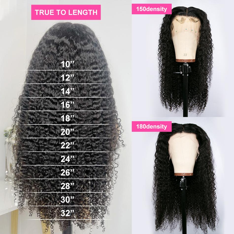 Bling Hair Kinky Curly Brazilian 13x4 Transparent Lace Front Wigs Human Hair 180% Density Curly HD Lace Front Wigs  For Black Women Adjustable Strap Nature Color Medium Cap Size True Length Dealsforyoudays TikTokShopHolidayHaul