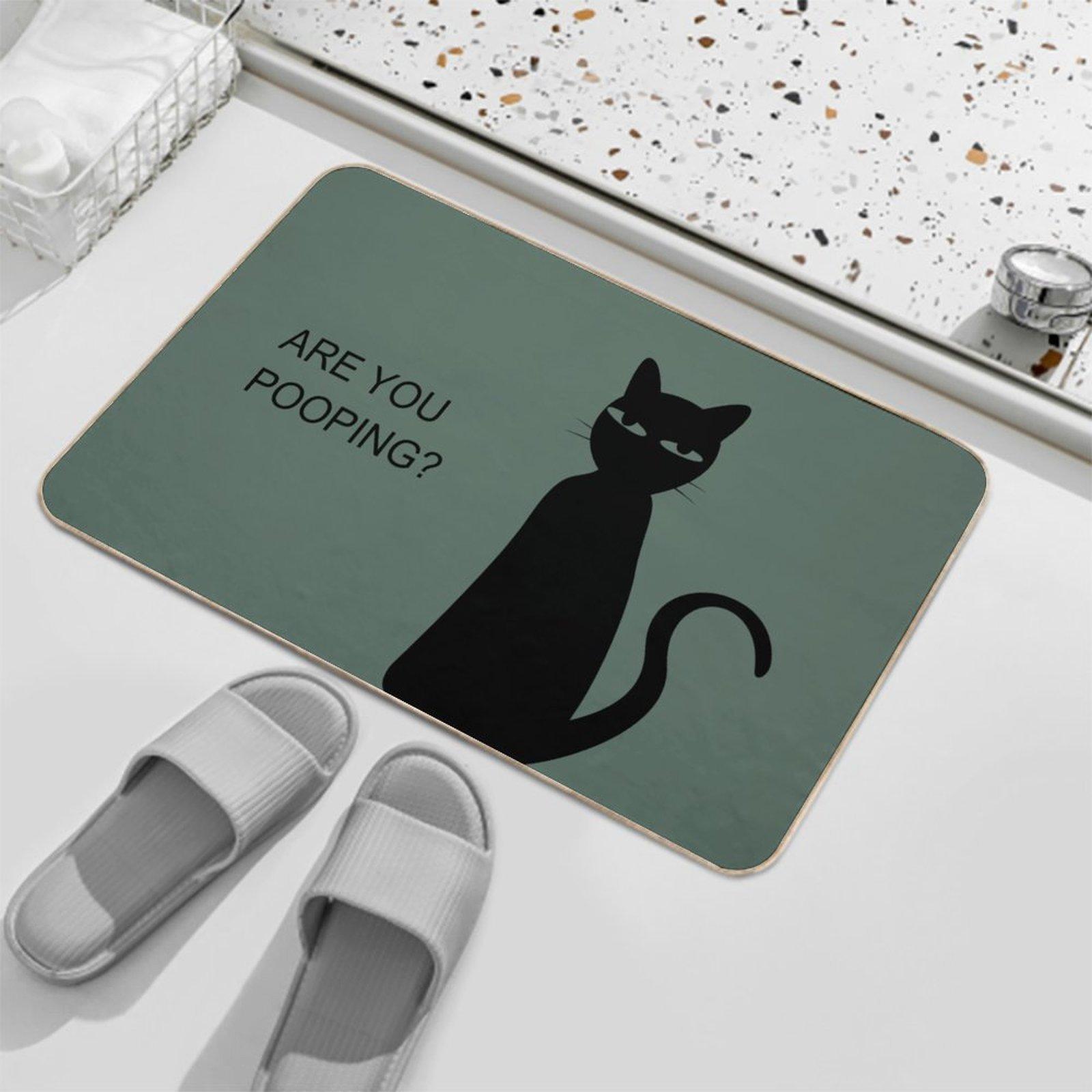 Quick-Dry Bath Mat "ARE YOU POOPING" Bathroom Mat-Ultra-Absorbent Thin Diatomite Bath Mat-Rubber Backing Non-Slip,Machine Washable and Mildew-Resistant Rug for Shower,Kitchen,Laundry Room, Easy Cleaning—15.7 x 23.6 in / 40 x 60 cm