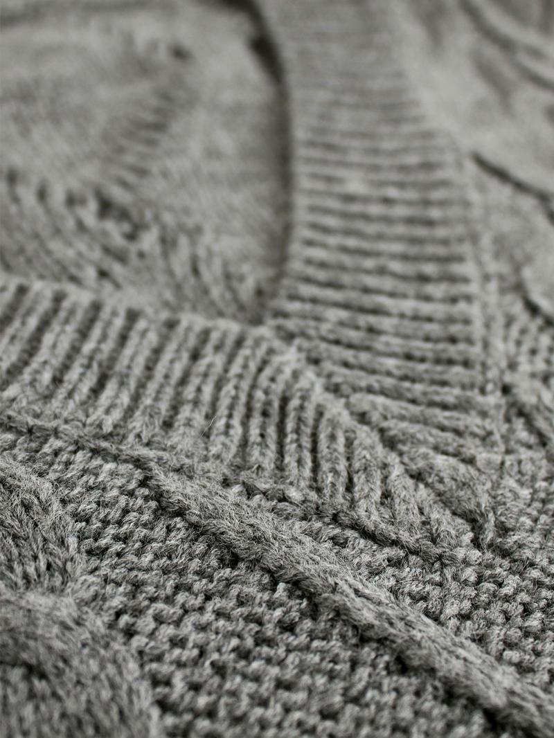 Women's Solid Textured V Neck Sweater Vest, Casual Preppy Cable Knit Pullover for Fall & Winter, Women's Knitwear for Daily Wear, Sweaters Vest