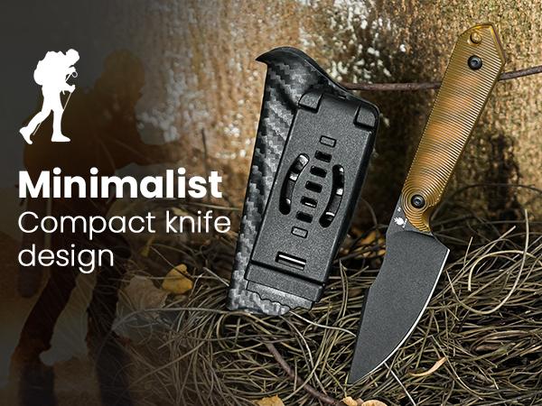 Kizer EDC Harpoon Mini 3V PEI 1040S5 - Redesigned PEI Handle with Ripple Texture Grip & Kydex Sheath for Everyday Carry