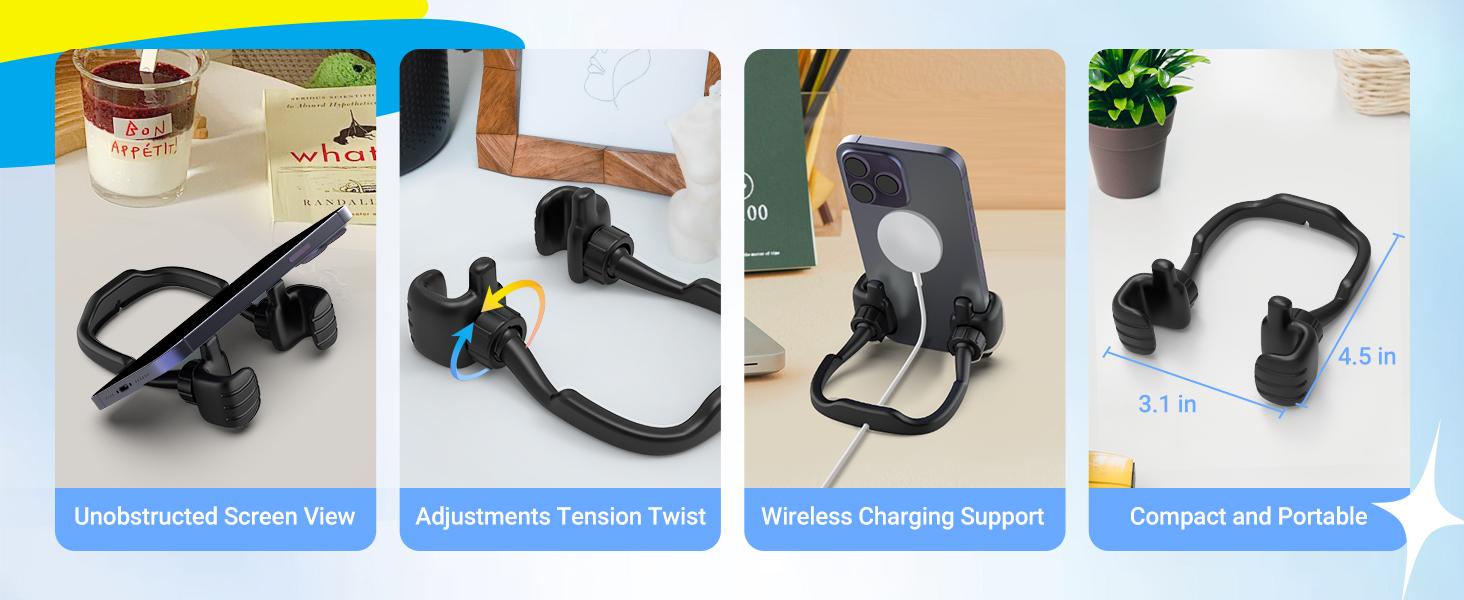 CALDEVER Cell Phone Stand Thumbs Up Easter Basket Stuffers for Teens Boys Girls Kids: Upgrade Adjustable Lazy Cell Phone Holder for Desk Cool Gadgets Fun Easter Gifts for Adults Men Women Teenagers