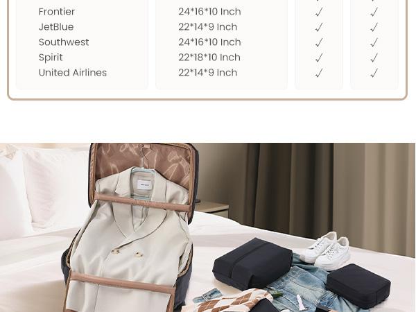 【Valentine's Day Gift】LOVEVOOK 40L-50L Large capacity Carry-On Travel Waterproof Backpack-TSA Approved Personal Item,Built-in Garment Bag & 3 Packing Cubes,Airline Friendly for Hiking/Overnight/Weekend,TikTokShopJumpstartSale