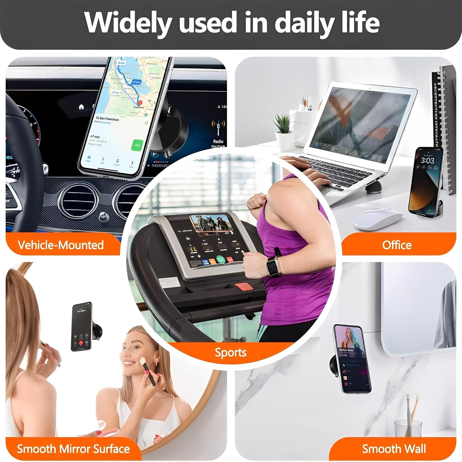 Universal Vacuum Suction Magnetic Phone Holder for Home Kitchen Bathroom and Travel Portable Foldable Mobile Phone Stand for All Smartphones