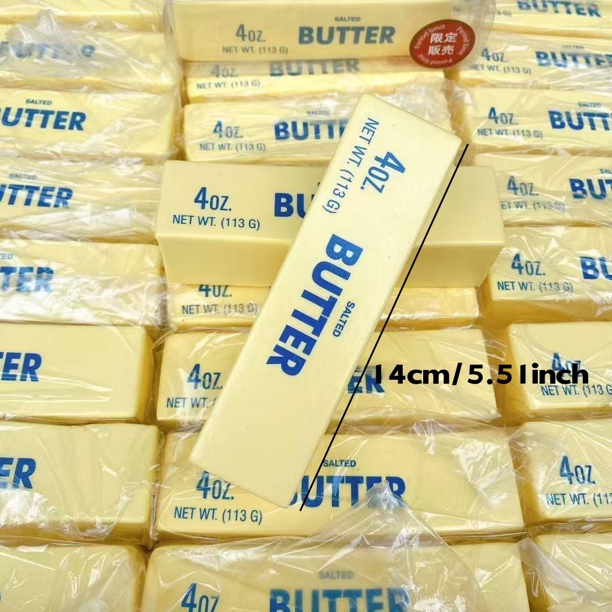 1pc Butter Stress Relief Squeeze Toy, Wet Soft Slow Sticky Fragrant Fake Butter Strip, Slow Rebound Squeeze Toy, Stress Relief Model Prop