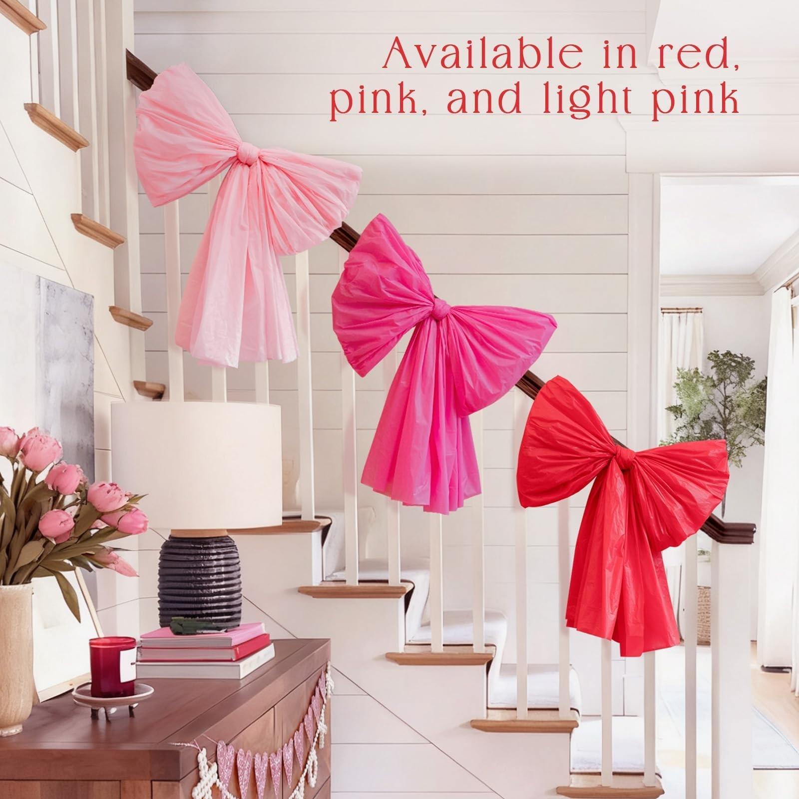 Valentine's Day DIY Decoration Set, Giant Wall Bow Decorations, Hanging Butterfly Knots for Home, Bedroom, Kitchen, Party, Office, Home Decor Ornaments