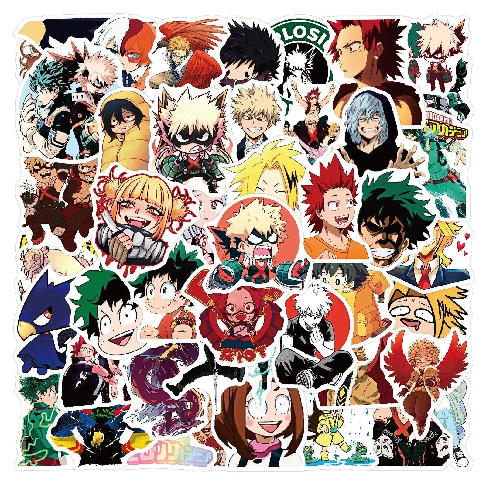 2026 Hot selling toys 50Pcs My Hero Academia Stickers DIY Decoration Waterproof Skateboard Notebook Luggage Laptop Phone Fridge Decals Internet-famous toy