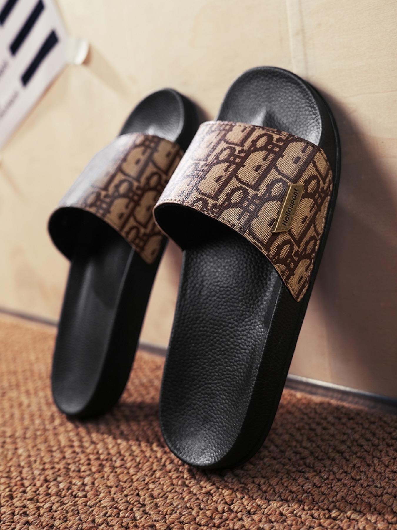 Men's Letter Print Slides, Slide Slippers, Casual Comfortable Lightweight Summer Sandals for Beach, Pool & Outdoor Wear, Trendy Casual Flip Flops for Active Lifestyles, Boy, Slipper