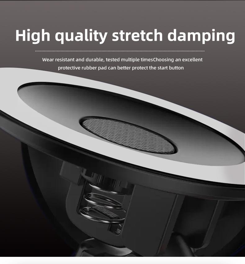 Metal Car Push Start Button Cover - Automotive Interior Protective Gear, 1-Click Lever, Modern Button Look Car Accessories, Auto Accessories Interior
