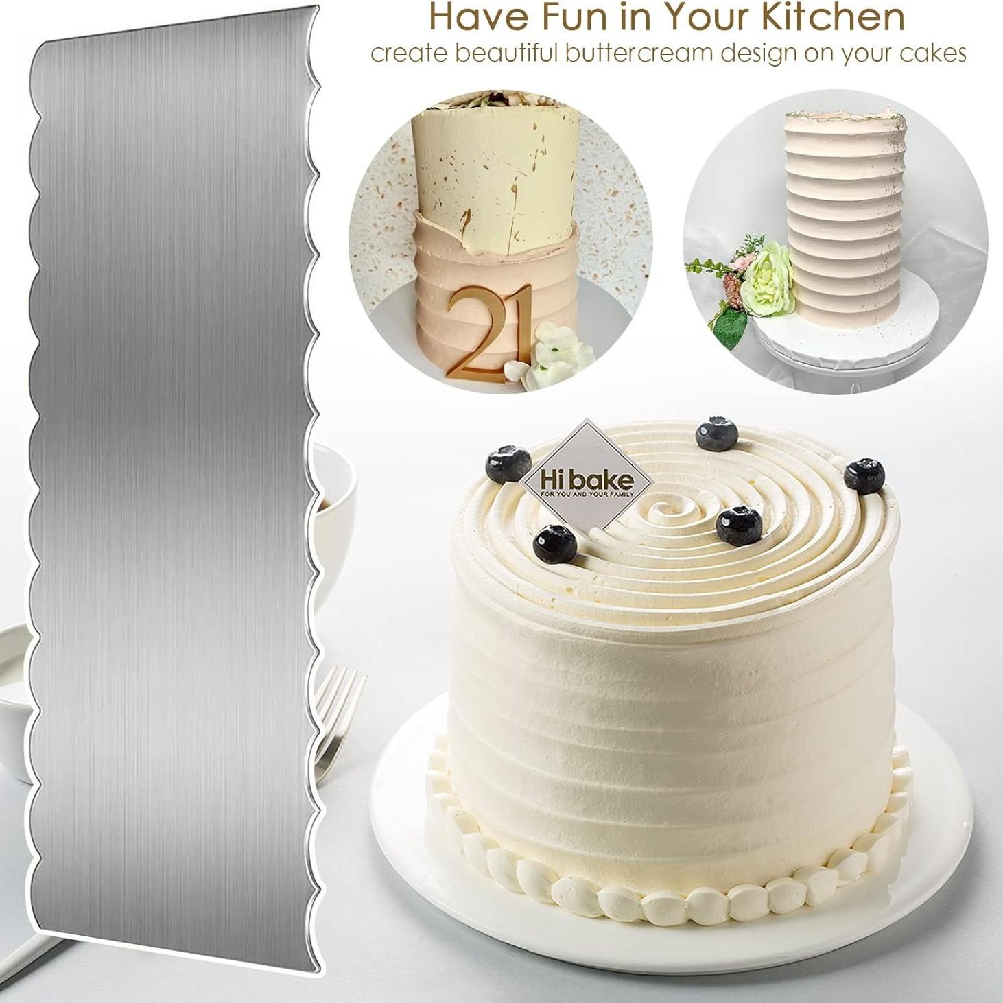 103 Piece Cake Decorating Tools Set, Stainless Steel Icing Spatula, 2 Piping Tips, 100 Pastry Bags, Smooth Edges for Large Patterns