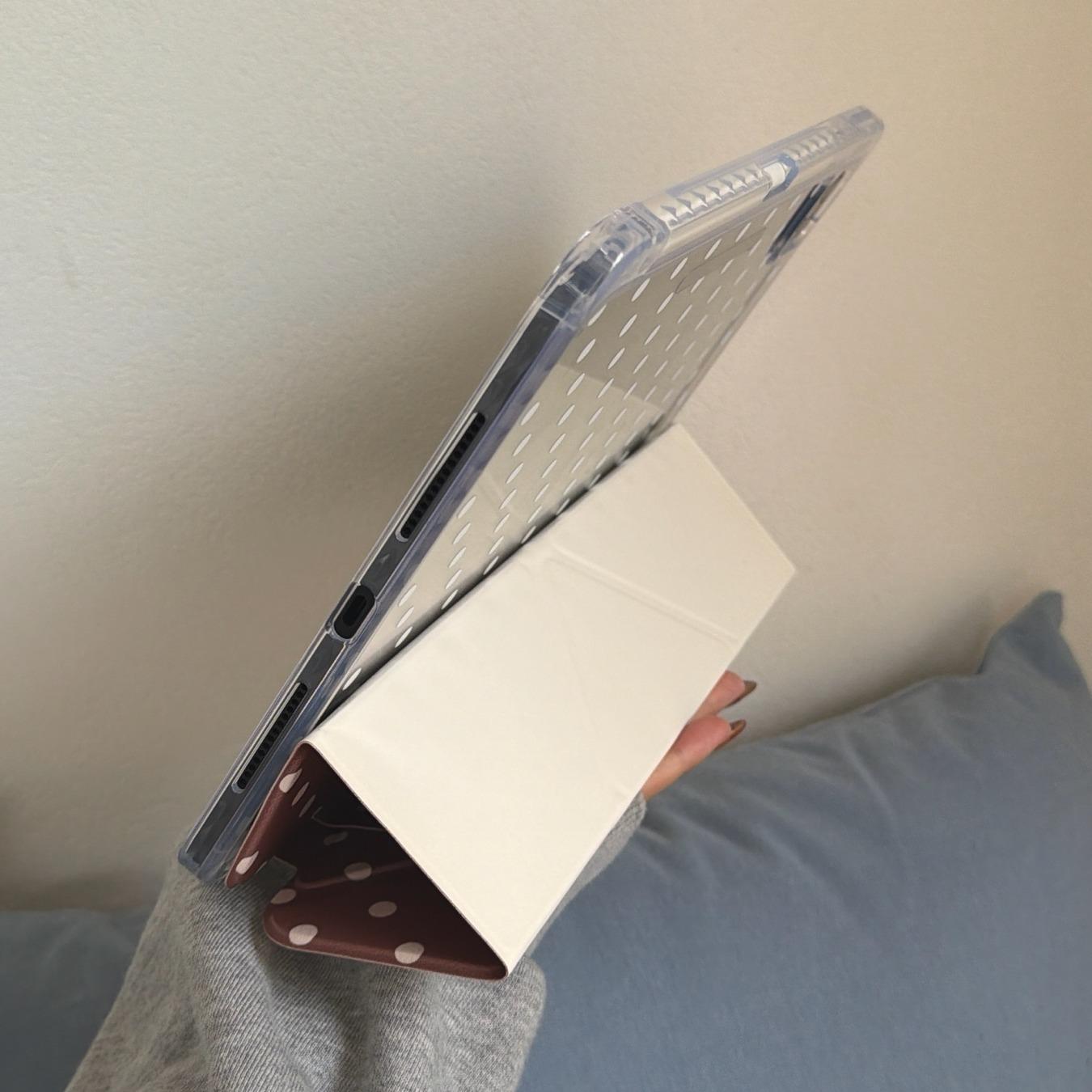 Colorblock Polka Dot iPad Case, Compatible with Pro 11/13 Inch Air 6 Mini 7, Acrylic Anti-Drop Protection, Stylish Design