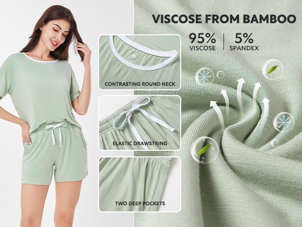 Bamboo cute pajama sets women SuperSoft Short Sleeve Lounge Sets Casual Comfy Summer 2Piece Fabric Cooling fashion Homewear S-XXL Nightwear Womenswear gift Christmas Bamboo cute pajama sets women SuperSoft Short Sleeve Lounge Sets Casual Comfy Summer 2Piece Fabric Cooling fashion Homewear S-XXL Nightwear Womenswear gift Christmas