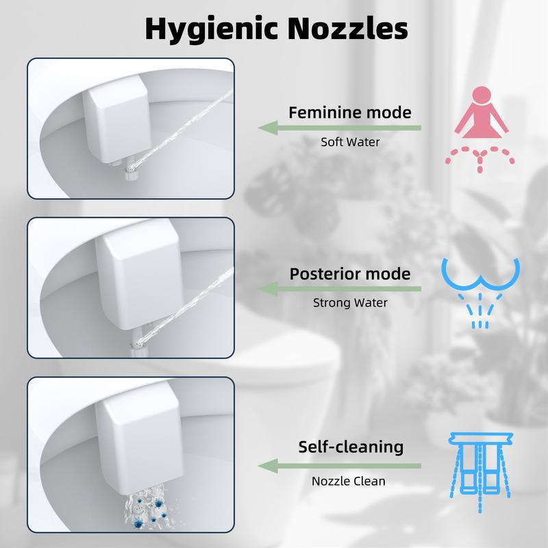 Modern Cold & Hot Water Bidet Attachment, 1 Set Bathroom Bidet Sprayer Attachment with Accessories, Bidet Attachment with Switch for Bathroom Sink, Toilet Bidet Attachment, Bathroom Accessories