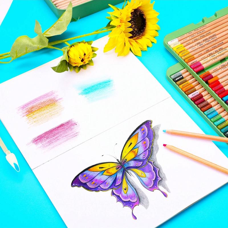 Soft Pastel Colored Charcoal Pencil Set, 50/72pcs Colored Pencil with Tin Box, Shading Pencil for Beginners & Pro Artists