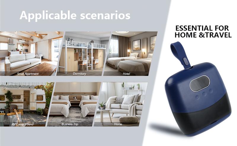 Portable Dryer Mini Dryer Features an adjustable timer and wrinkle-free heating function to quickly dry large quantities of clothes and shoes. Ideal for home, apartment, business trips, and travel use.