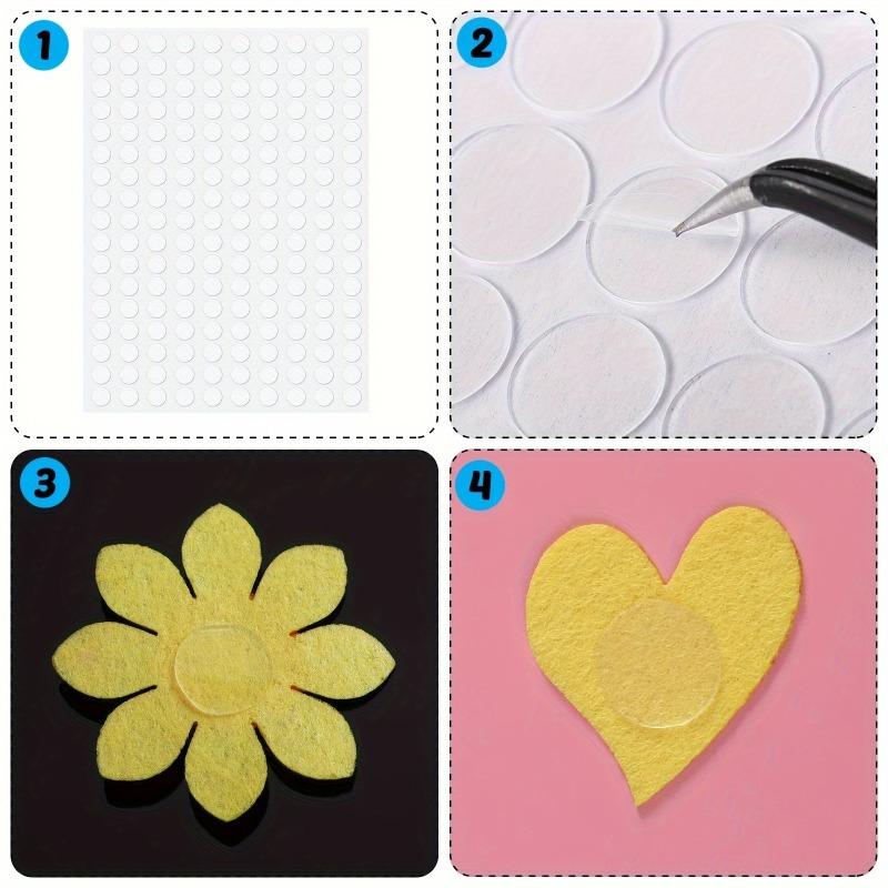 200pcs Double-sided Adhesive Tape Dots Clear 10mm/0.5” Round Stickers Acrylic No Trace Transparent Adhesive Detachable Putty Tape Glue Tape For Hanging On The Wall For Decoration