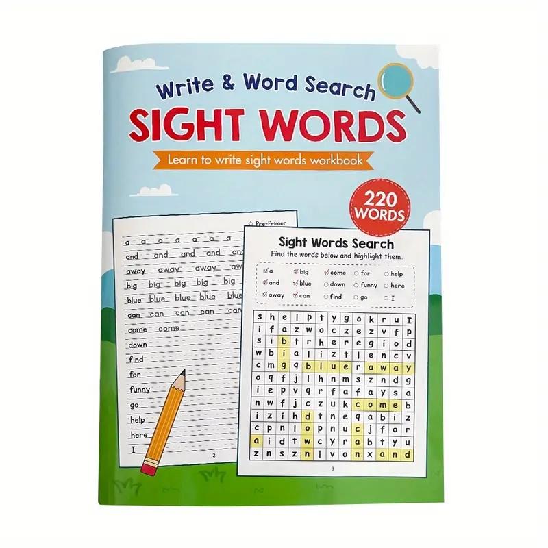 Visual Word Practice Book with Answer Key, Preschool Alphabet, Handwriting and Visual Word Search Game, Suitable for Ages 3 and Above, Educational Learning Activities, English Children Skills, Visual Learning Tools, Tracing Preschool Books