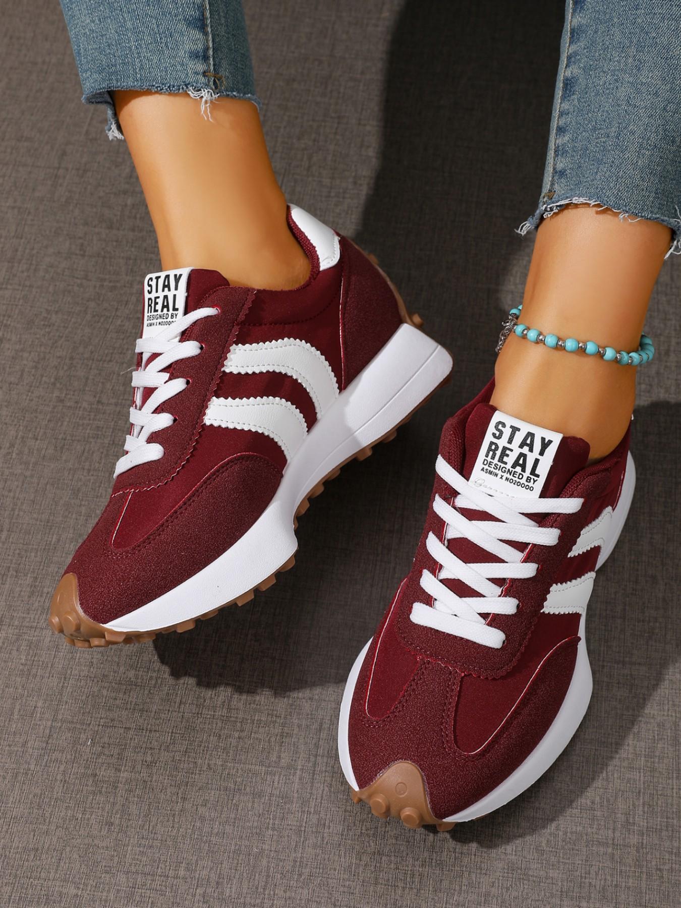Women Height Increasing Thick Sole Non Slip Comfortable Breathable Colorblock Running Shoes Outdoor Running Sneakers for Outdoor Sports