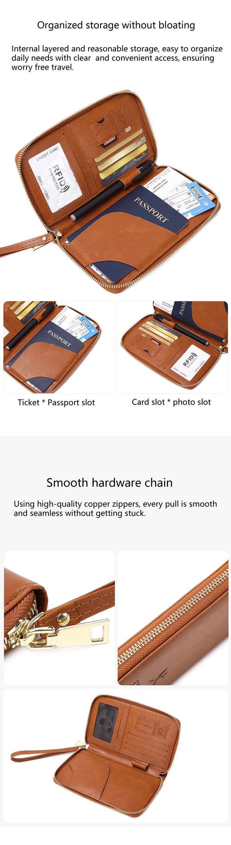 Simple Plain Passport Cases, Multi-functional ZipperTravel Card Holder, Card Organizer, RFlD Blocking Card Holder, FashionTravel Accessores, Travel Essentials, Passport Wallet, Christmas Gift, Valentine's Day Gift, Ideal Gift