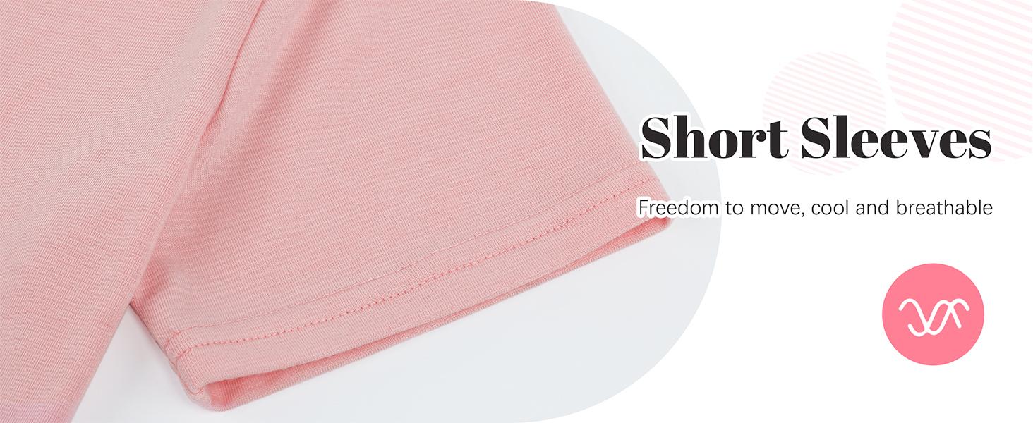 Girls Short Sleeve T-Shirts, Crewneck Solid Casual Tops for Kids, Summer Tees Ages 5-14