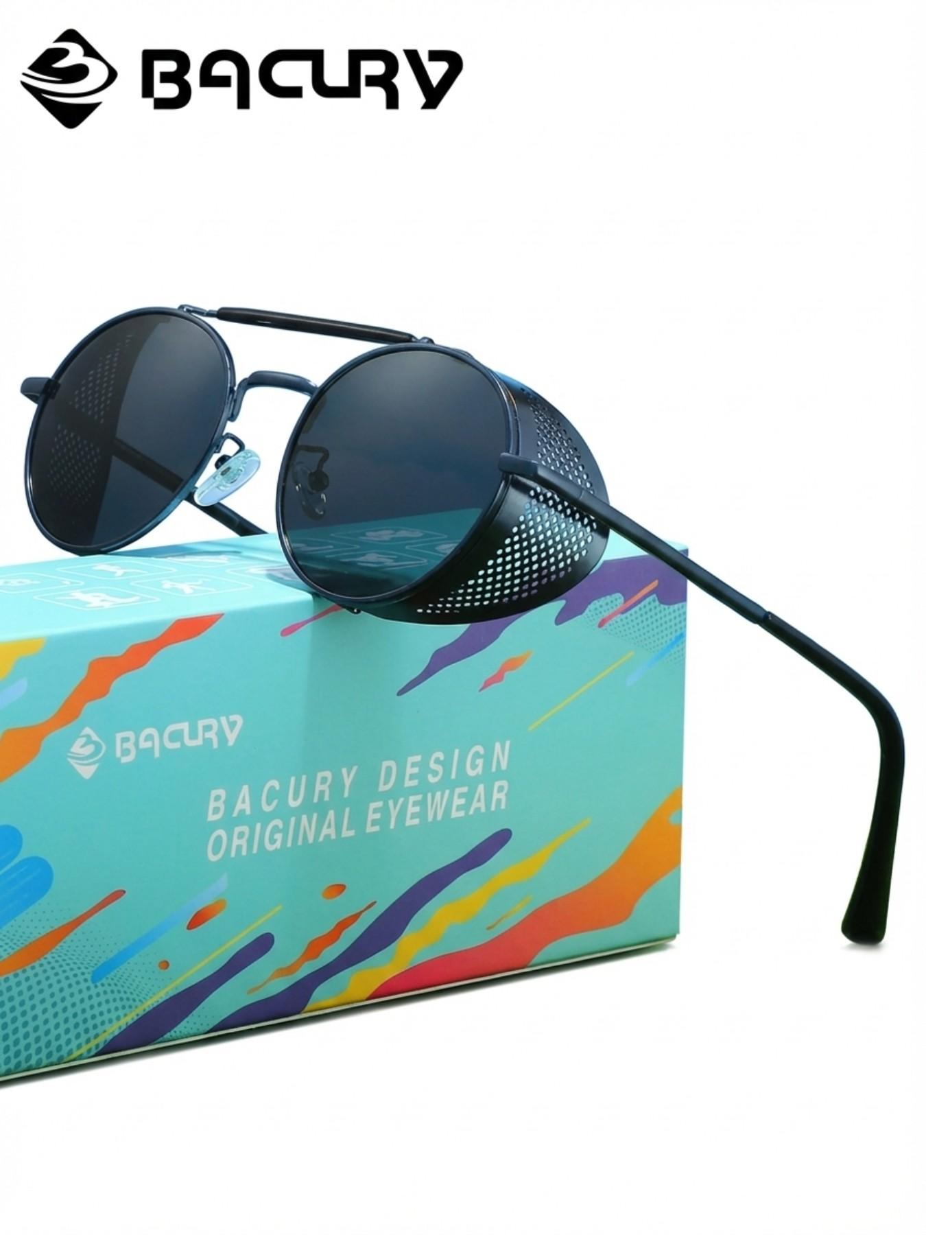 BACURY Retro Oval Polarizer Sunglasses Made Of Stainless Steel For Men And Women, Windproof For Outdoor Travel, Reducing Glare, Versatile, And Uv Resistant