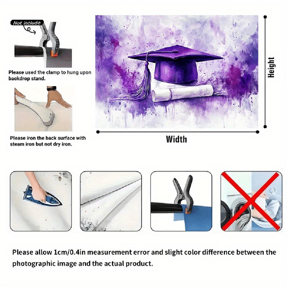 2D Flat Banner Reusable Graduation Banner, Polyester Fabric Background Decoration with Photo Props, Versatile for Home, Room, Wall & Party Decor