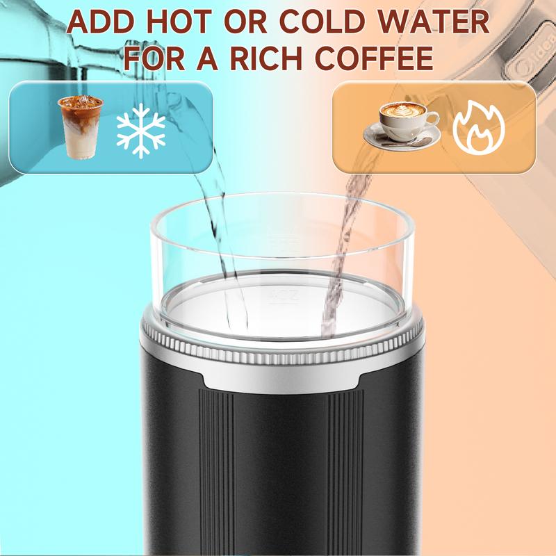 Portable Electric Espresso Machine, Automatic Capsule Coffee Maker, Hot & Cold Brew, Compatible with K-Cups & Grounds, Travel-Friendly Design, Coffee Equipment