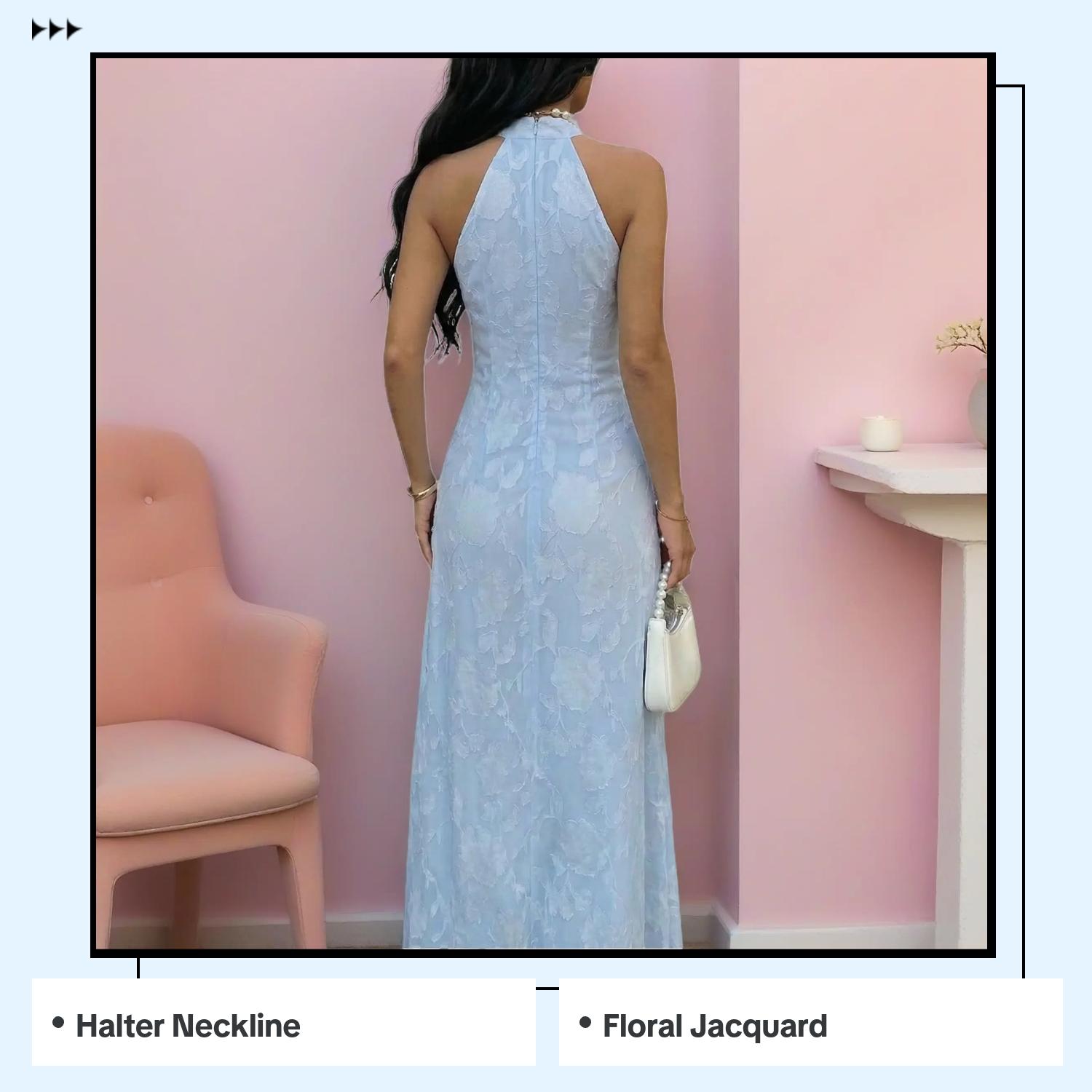 Women's Elegant Romantic Dignified Flared Floral Hollow-Out Waist A ...