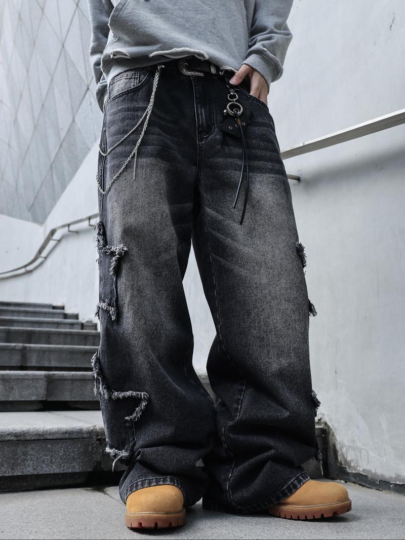 Four-Season Washed Vintage Loose Straight Leg Jeans, Y2K Street Style Denim Jeans, Perfect Gift for Husband and Boyfriend