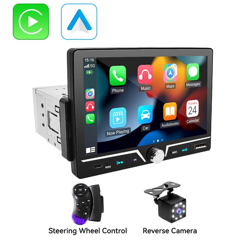 7 Inch Carplay Car Display, Car Video Player, Supports Carplay & Android Auto, Bluetooth-compatible 5.0, USB, TF, Aux, Fm, Fits 1 Din Radio, 12V Voltage