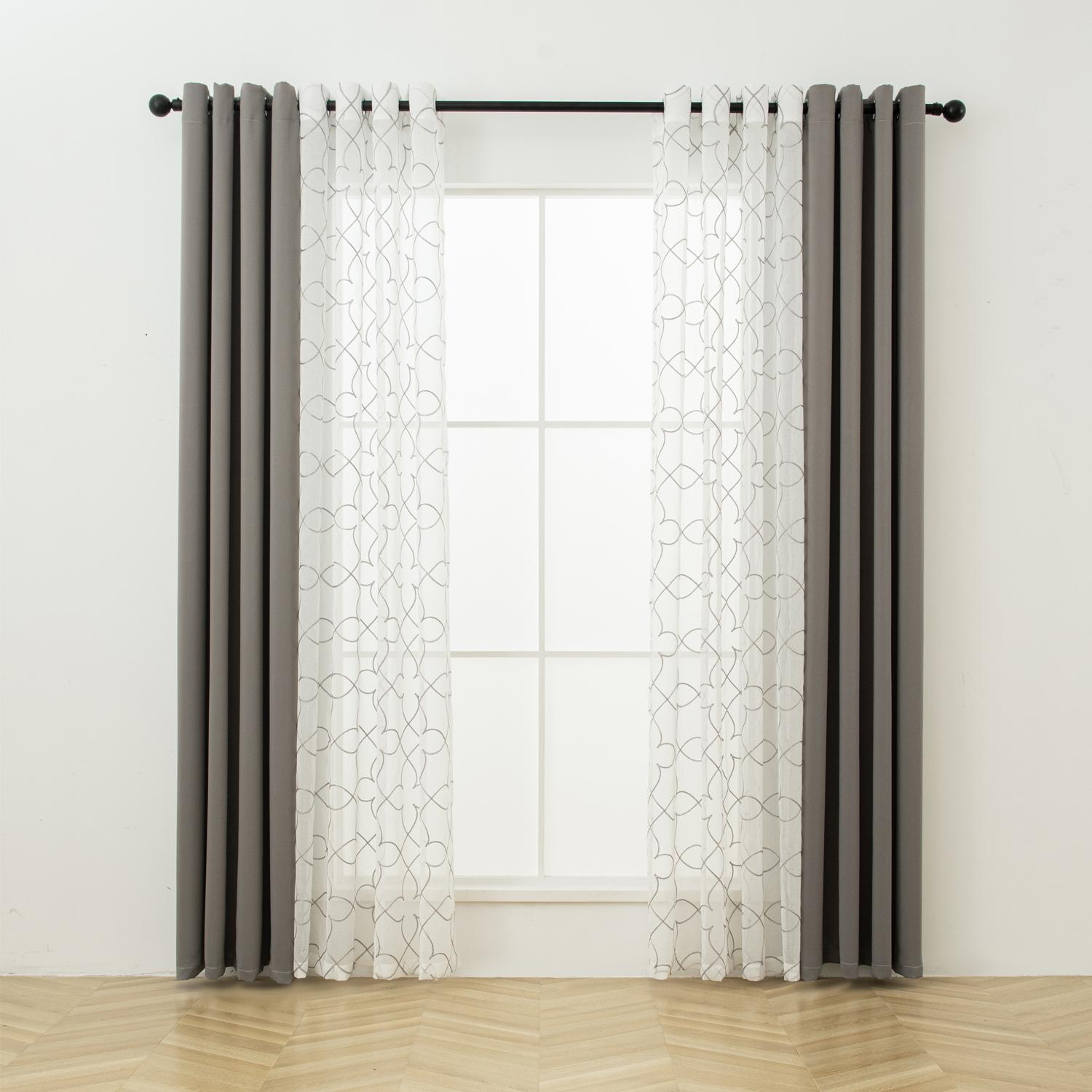 Upgrade Your Room! ✨ Stylish SUN-BLOCKING Curtains w/ Embroidery - Set of 4! Embroidered Curtains Home Decoration Curtain #RoomMakeover #InteriorDesign #BedroomDecor
