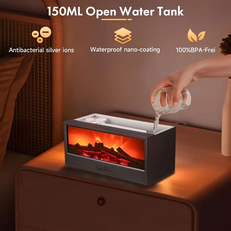 1pc Fireplace Simulated Flame Aromatherapy Diffuser, Humidifier Air Purifier, Adjustable 7 Color, USB Remote Control, Perfect Gift, Humidifier Diffusers