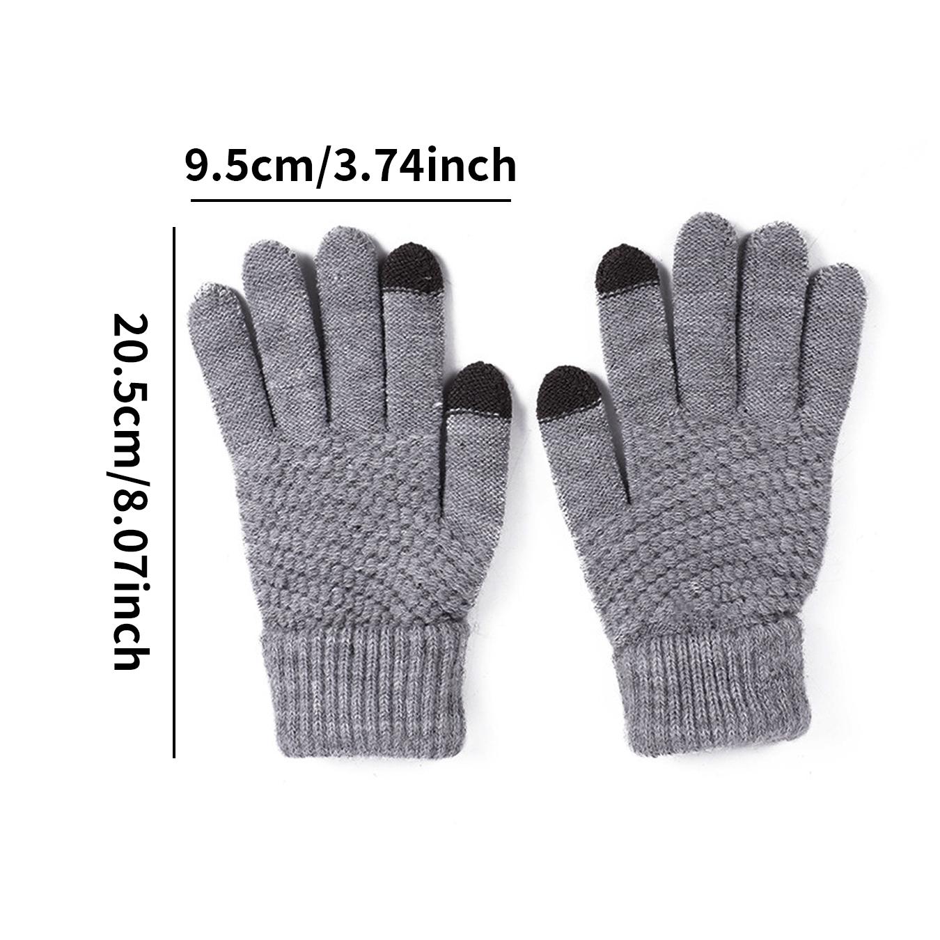 Women's Winter Touch Screen Gloves Warm Fleece Lined Knit Gloves Elastic Cuff Winter Texting Gloves