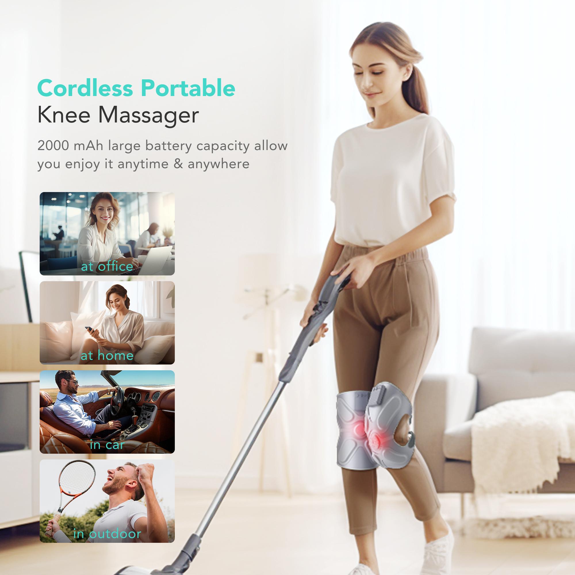 Knee Massager With Heat And Vibration, Comfort Cordless Heated Knee Brace, Portable Knee Massager Device, Dual Knee Heat Pads, W3 Pro, Christmas Gift
