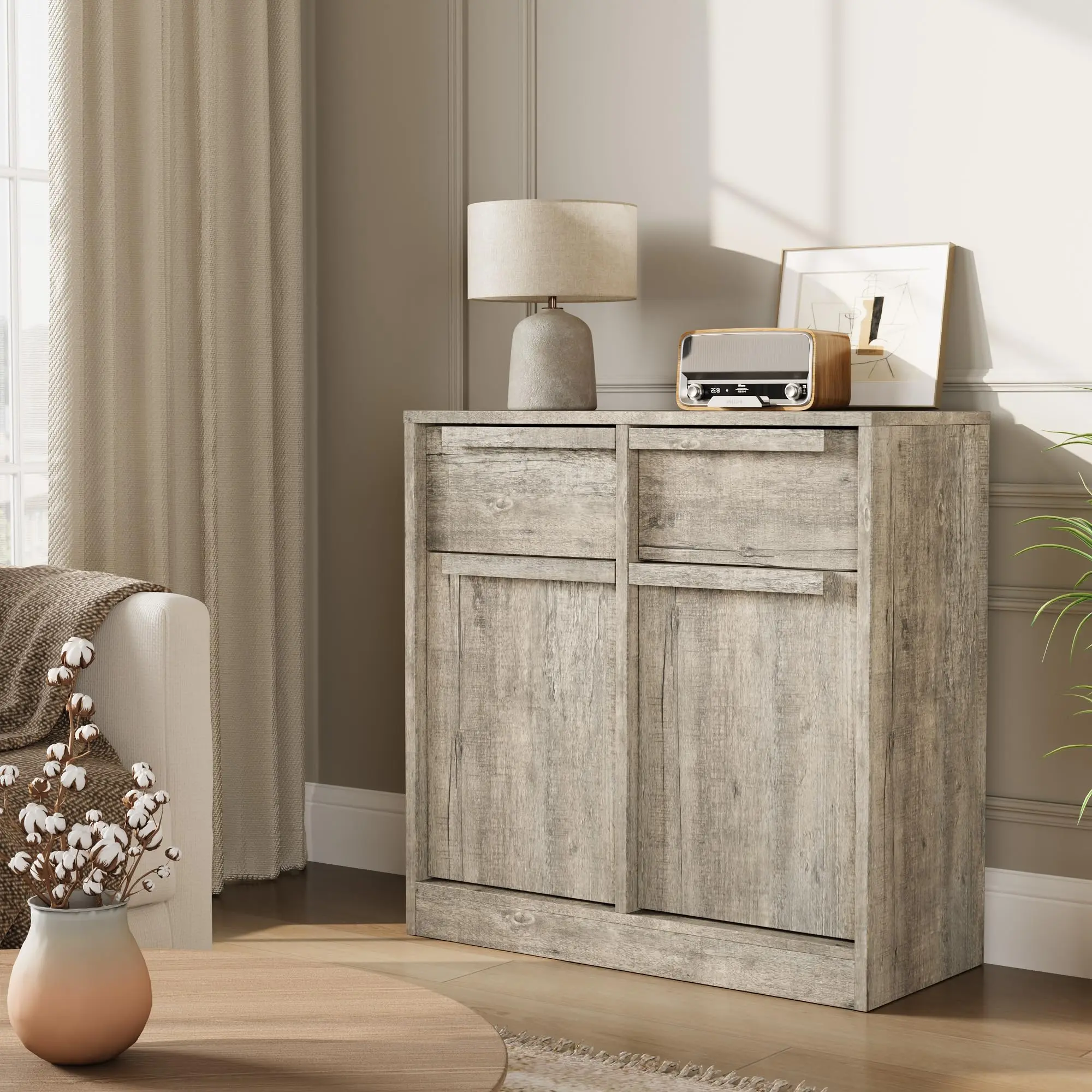 Modern Sideboard Buffet Cabinet –  Extra Large Storage Buffet Table for Kitchen, Dining Room, Living Room – Versatile Coffee Bar Cabinet