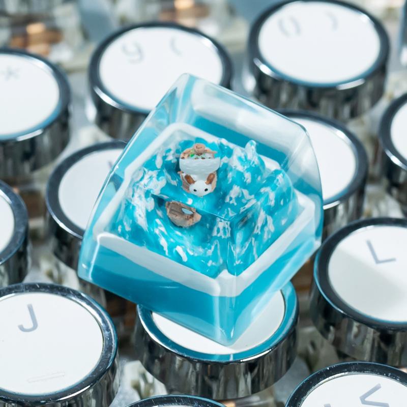 Handmade Epoxy Resin Keycap, Sheep Captain Keycap, Streamlined Design for Cherry Mx Keyboard, Perfect Gift for Birthday or Holiday