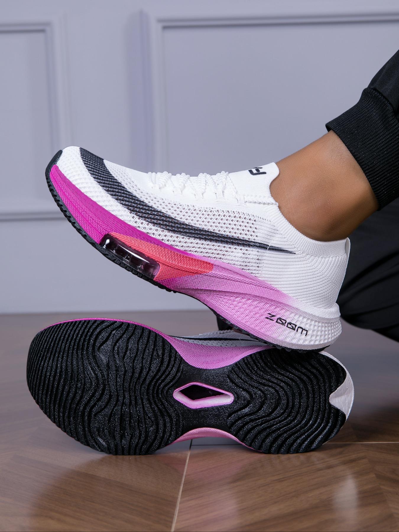 Fashion Couple Sport Shoes with Zoom Technology, Anti-Slip Wear-Resistant Breathable Mesh High Cushioning Midsole, Comfortable Support, Athletic Running Shoes